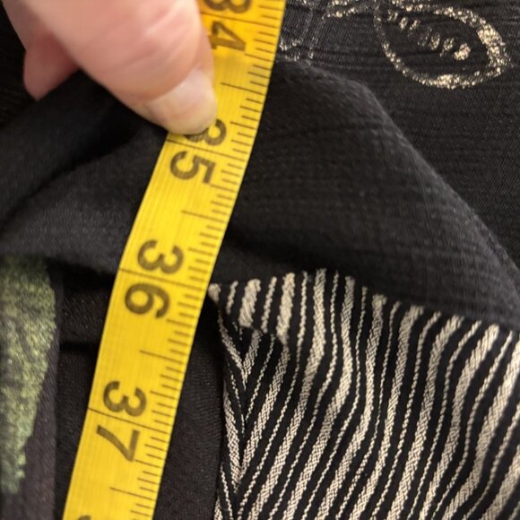 JG's Mad Lab Vintage Black Button-Up Tunic With Red Accents & Floral Design - Picture 8 of 10